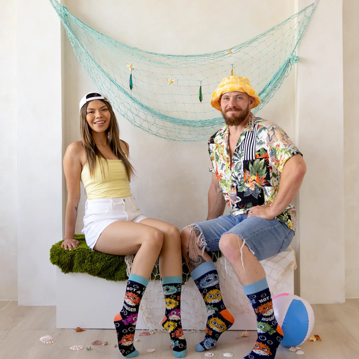 "Not a hugger" Cotton Crew Socks by Uptown Sox - Large