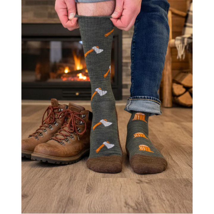 Chaussettes en coton à motif de paysage « Bouclier canadien » de Friday Sox Co