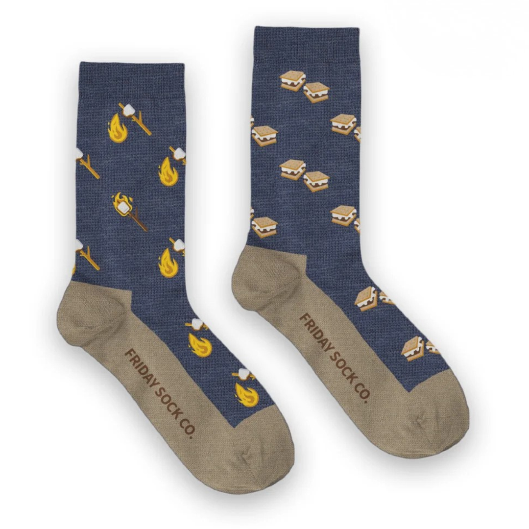 "Camping Smores" 70% Merino Wool Socks by Friday Sock Co