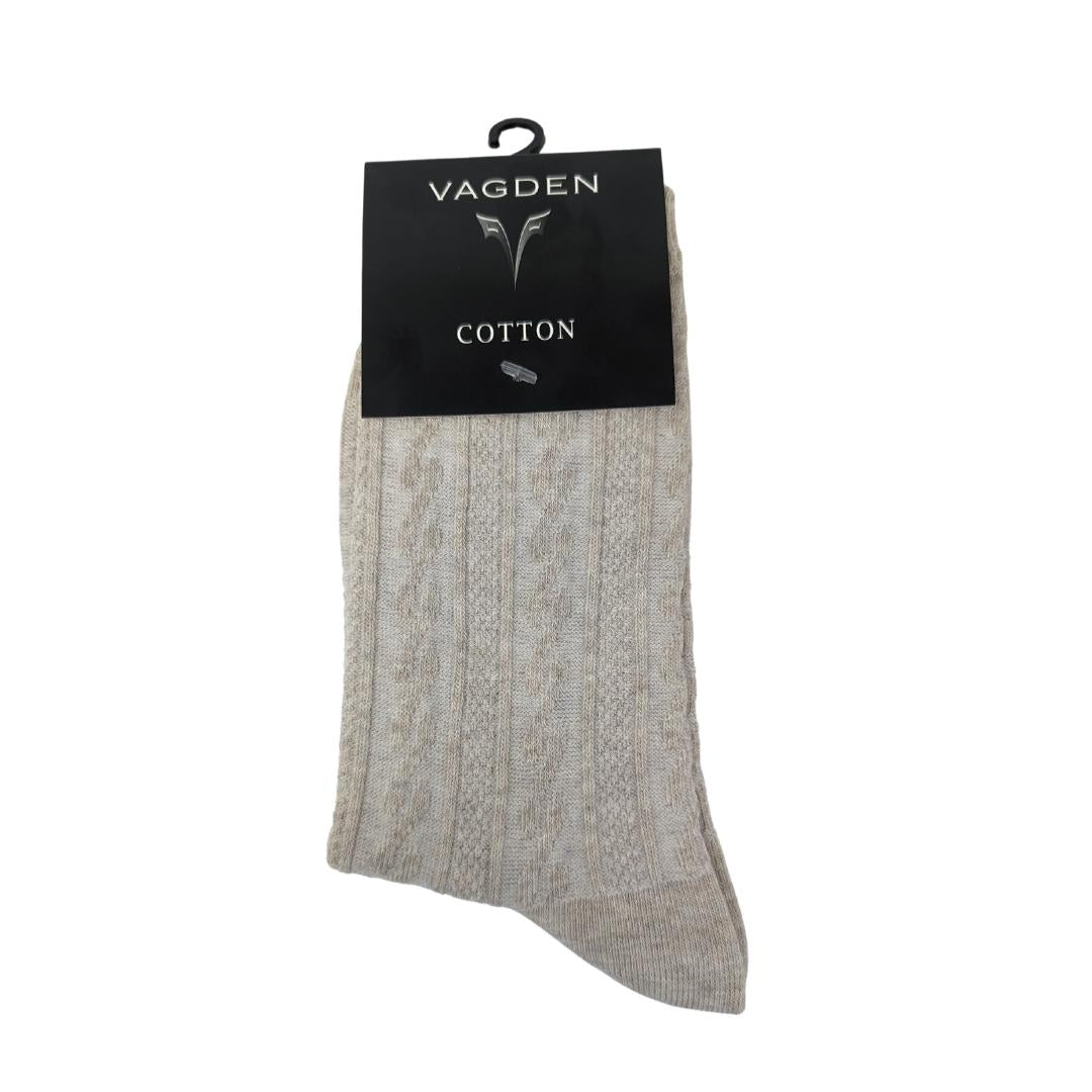 Vagden Women's "Cable Cress" Cotton dress sock