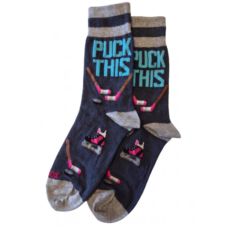 "Puck This" Cotton Crew Socks by Hot Sox