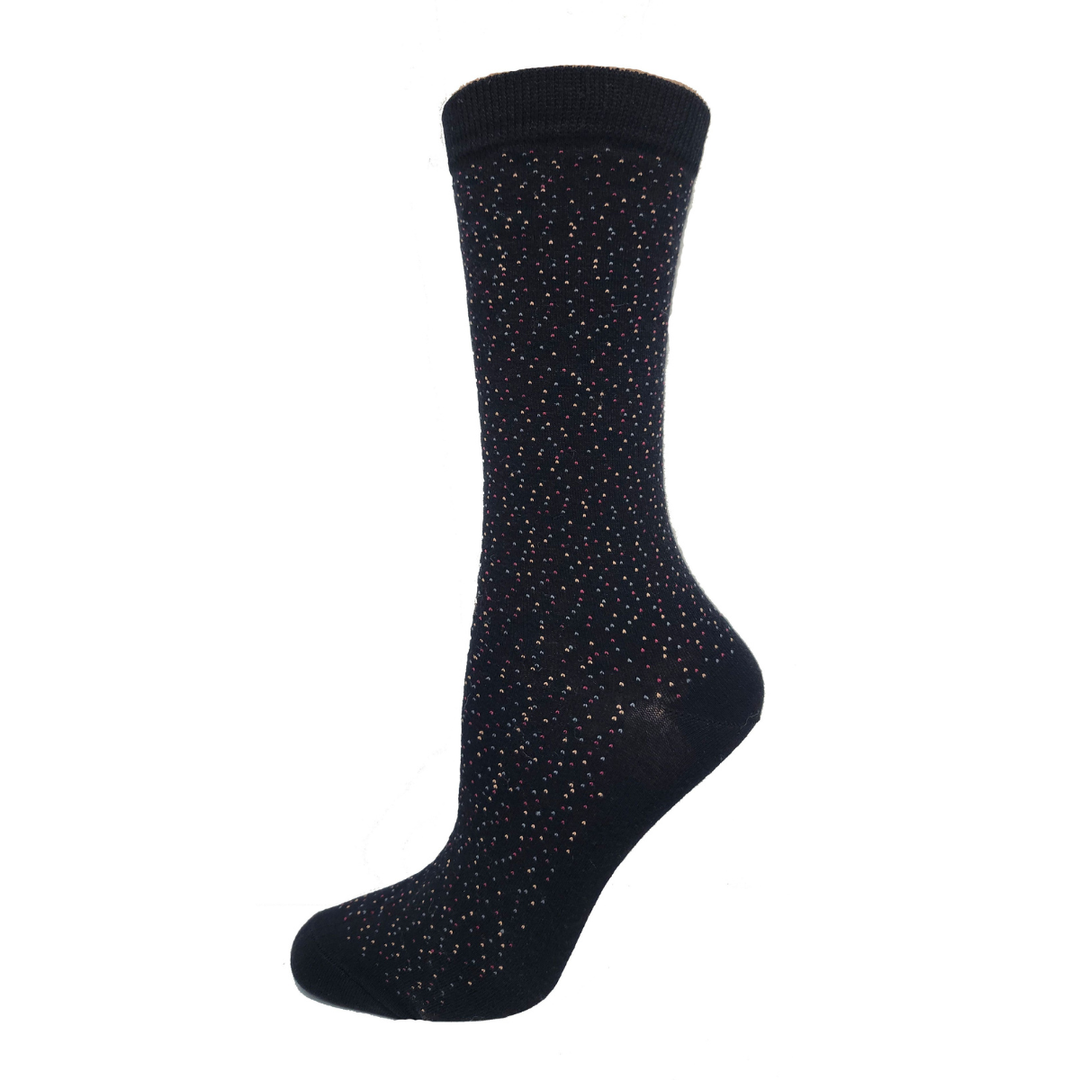 "Dashed Dot" Bamboo Socks by Key - Medium