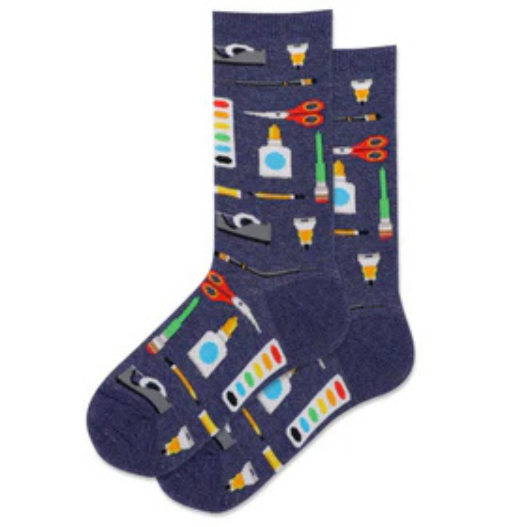 Chaussettes en coton pour enfants « Fournitures d'art et d'artisanat » par Hot Sox 