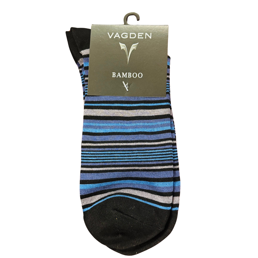 Vagden "Multi Stripes" Bamboo Mini-Crew Sock - Large (clearance)