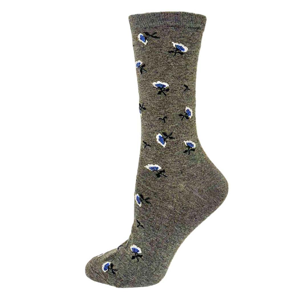 "Floral Pattern" cotton Socks by Key - Medium