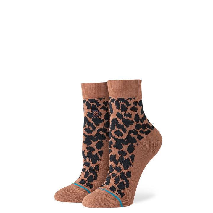 "Love Leopard Low Rider Quarter" Combed Cotton Socks by Stance- Women's
