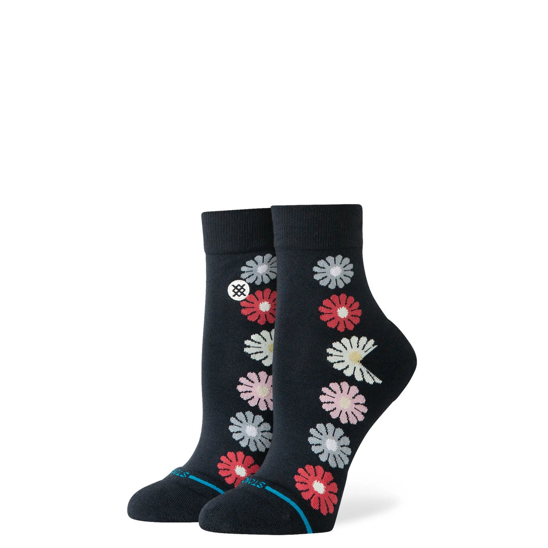 "Daisies" Combed Cotton Blend Quarter Socks by Stance - Women's