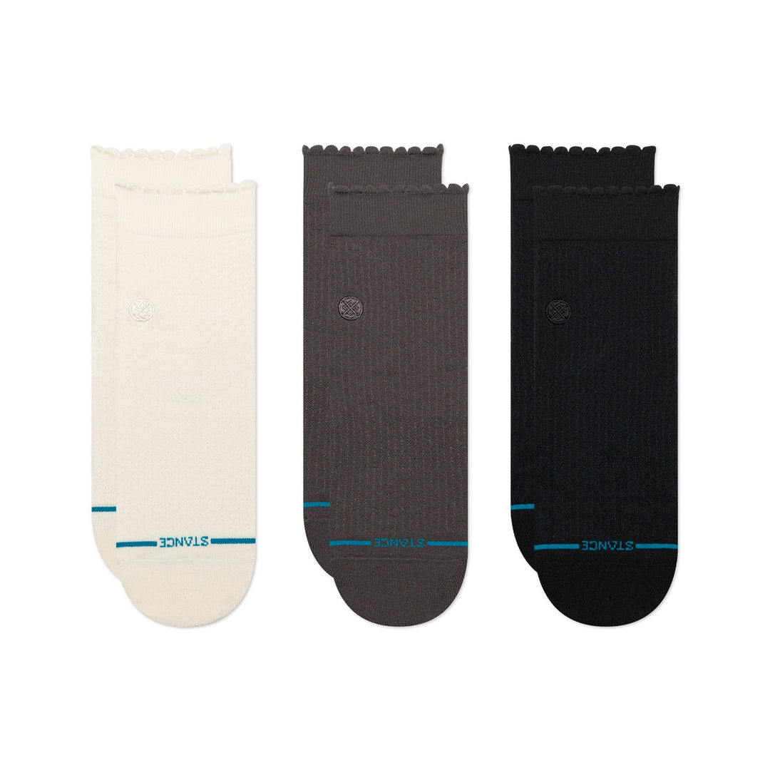 "Dainty 3pk" Combed Cotton Quarter Socks by Stance