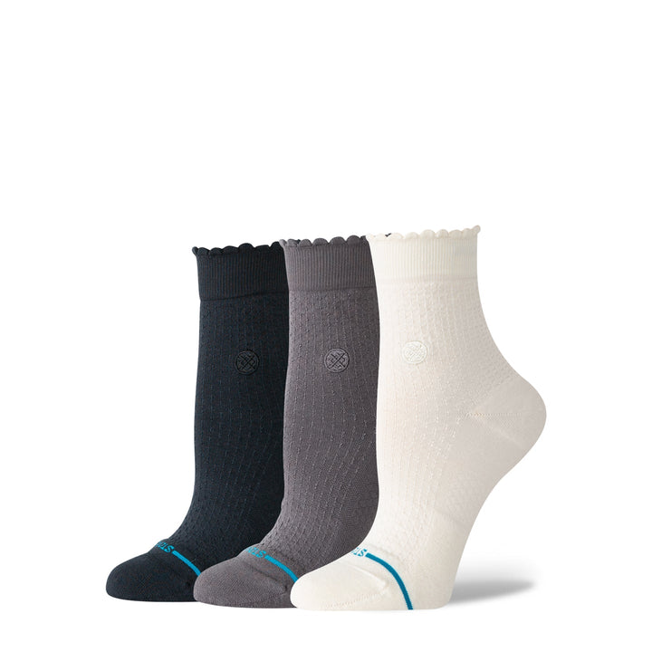 "Dainty 3pk" Combed Cotton Quarter Socks by Stance