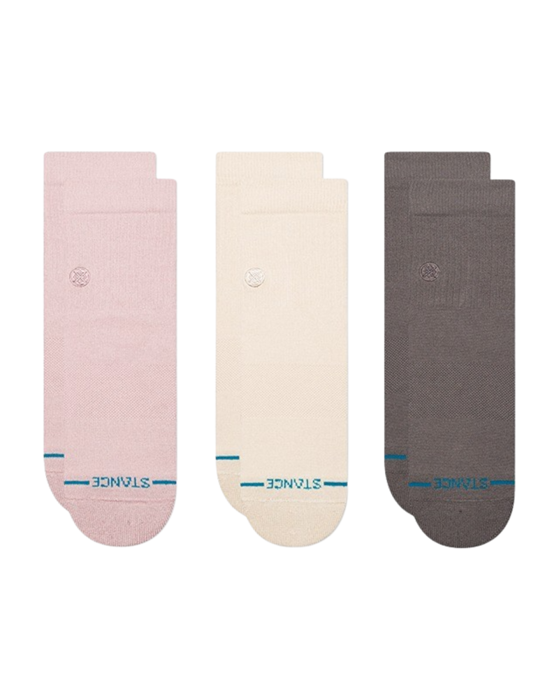 Stance Womens "Icon Quarter 3 Pack" Combed Cotton Socks