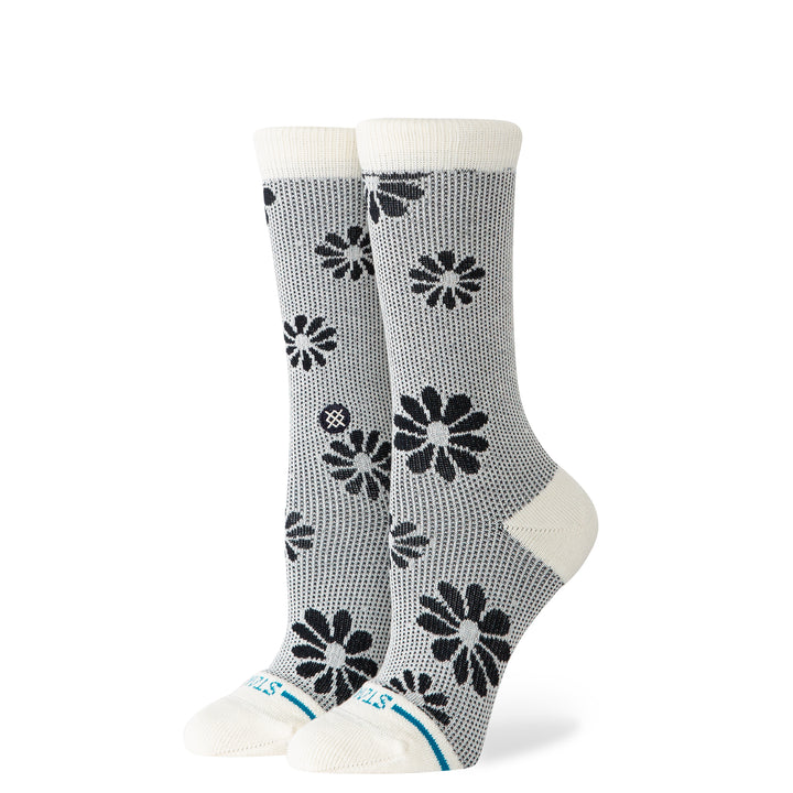 "Floral Stitch Crew" Combed Cotton Socks by Stance