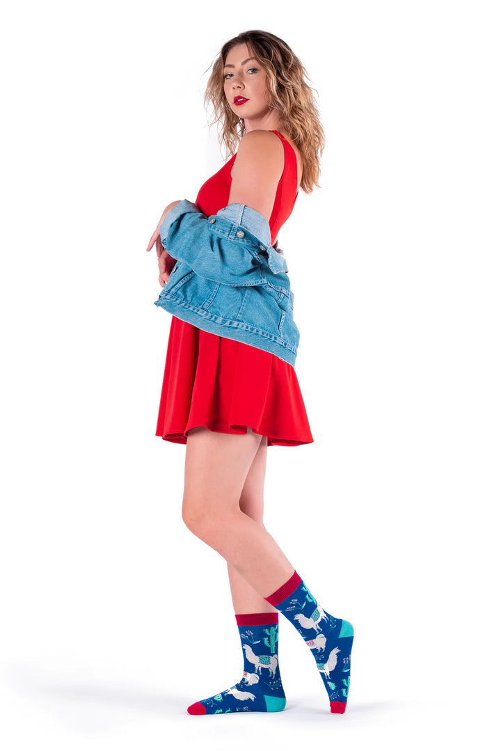Chaussettes en coton « Loco Llama » par Uptown Sox - Medium