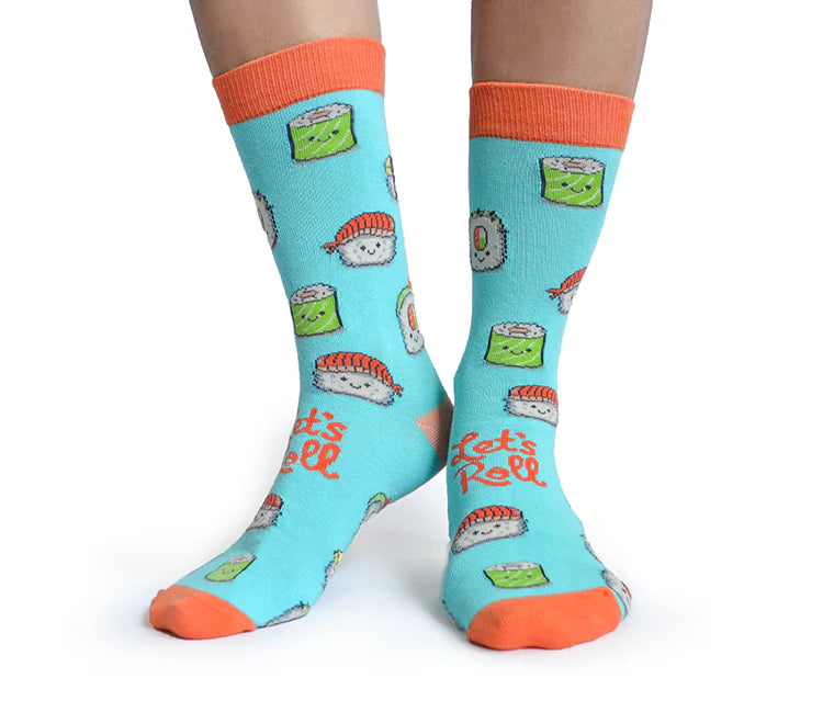 Chaussettes en coton « Sushi Roll » par Uptown Sox - Medium