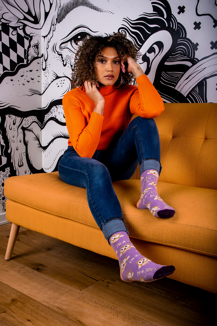 Chaussettes hibou « I'm a Hoot » par Uptown Sox - Medium 