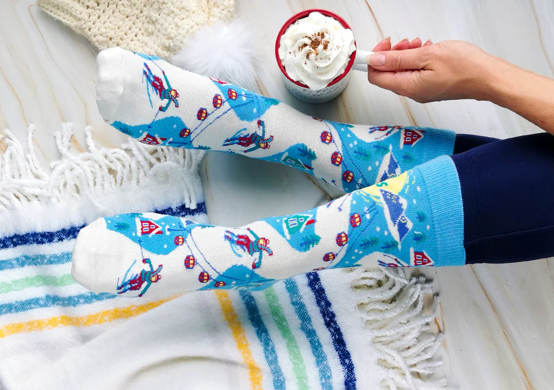 Chaussettes en coton « Ski The Slopes » par Uptown Sox - Medium 