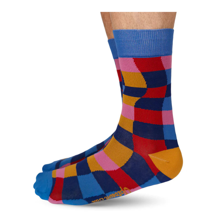 Chaussettes en coton « Wavy Days » par Uptown Sox - Grande 