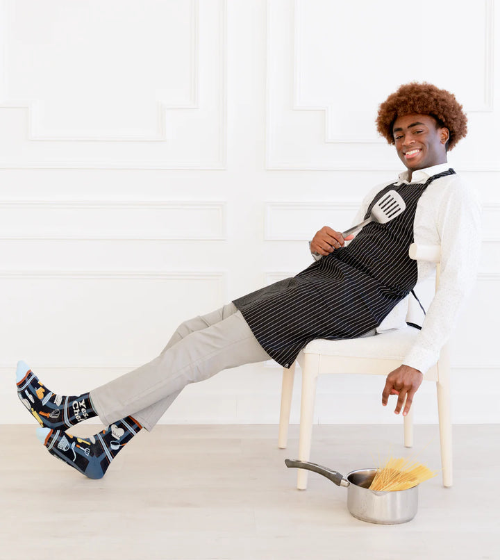 Chaussettes en coton « Grill Master » améliorées par Uptown Sox - Grande 