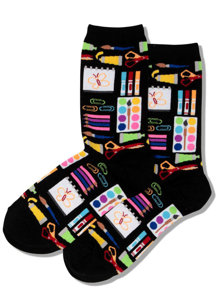 "Arts and Crafts Supplies" Crew Socks by Hot Sox