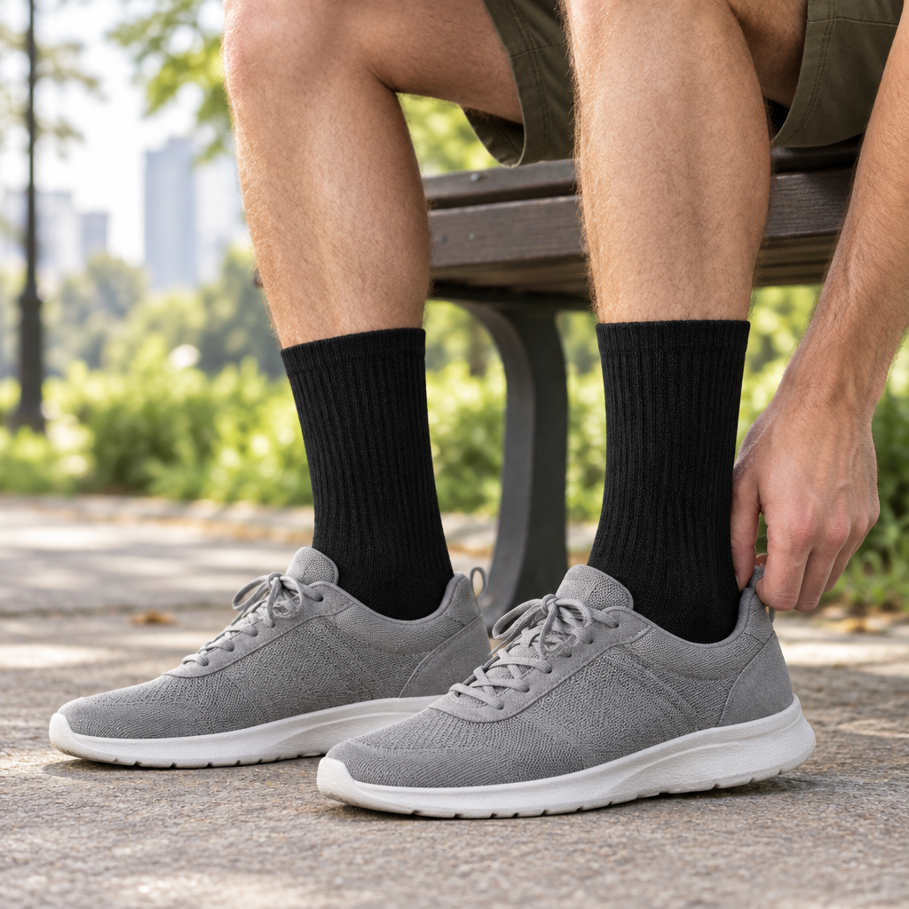"90% Cotton Crew" Athletic Socks (3 Pairs) by KEY