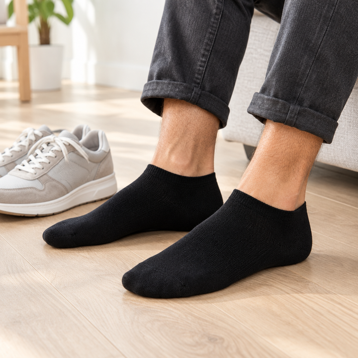 Black KEY socks, relaxing after a walk
