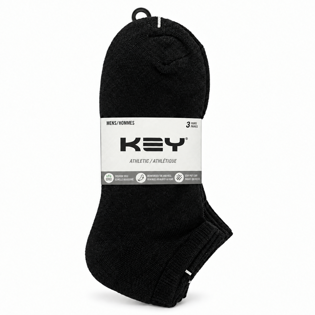 Black socks with price sticker removed