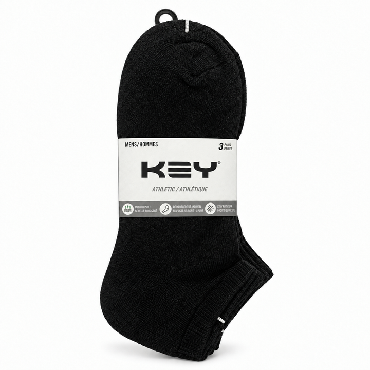Black socks with price sticker removed