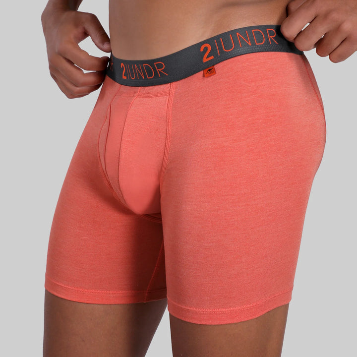 "Coral" Swing Shift 6" Boxer Brief by 2UNDR