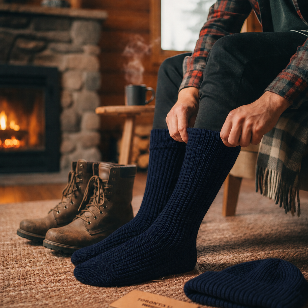 Darker navy cabin scene
