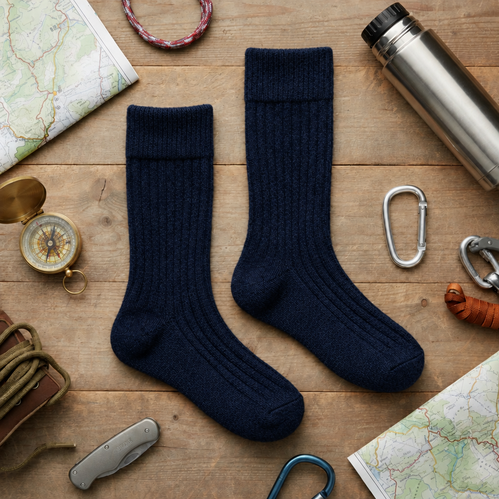 Darker navy gear flat lay
