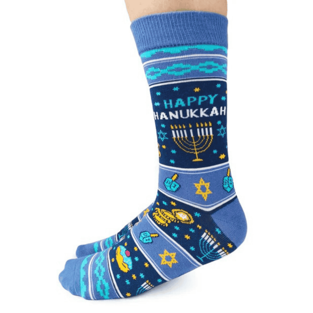 "HANUKKAH" Cotton Crew Socks by Uptown Sox
