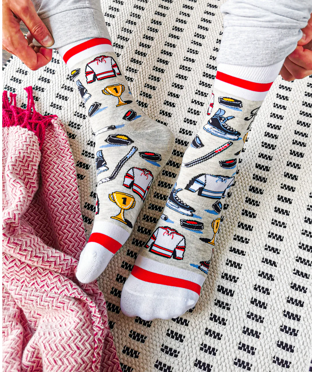 Chaussettes en coton « Hockey Dad » par Uptown Sox - Grande 