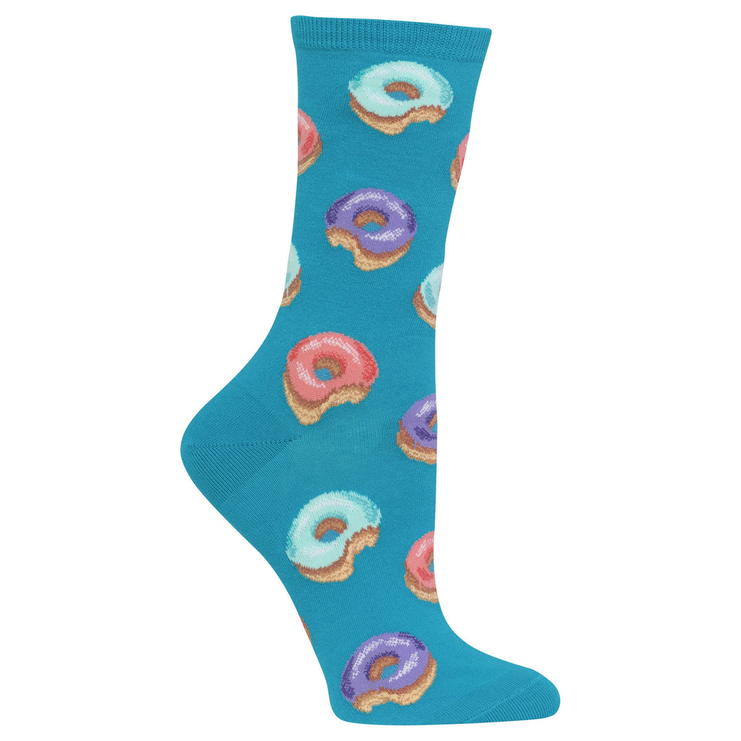 "Donut" Cotton Dress Crew Socks by Hot Sox - Medium
