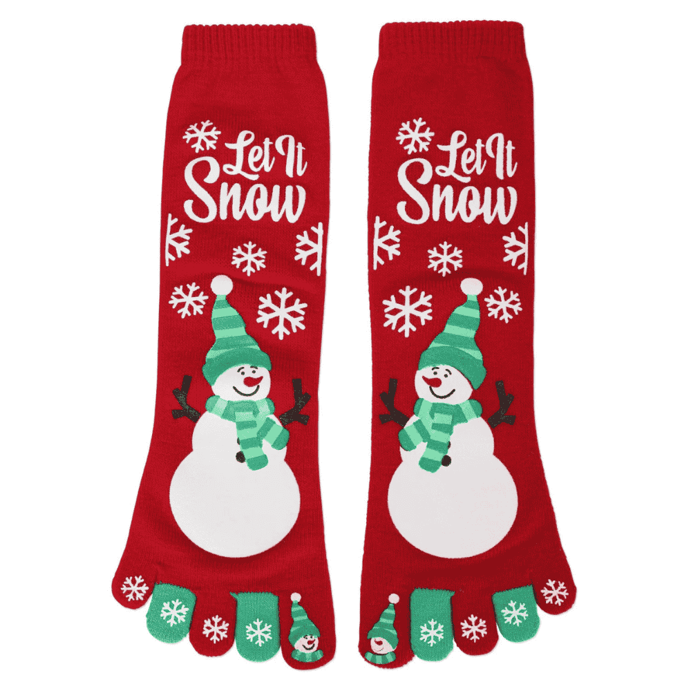 "Let it Snow Toe Sock" Non Skid Socks by Me Moí - One Size