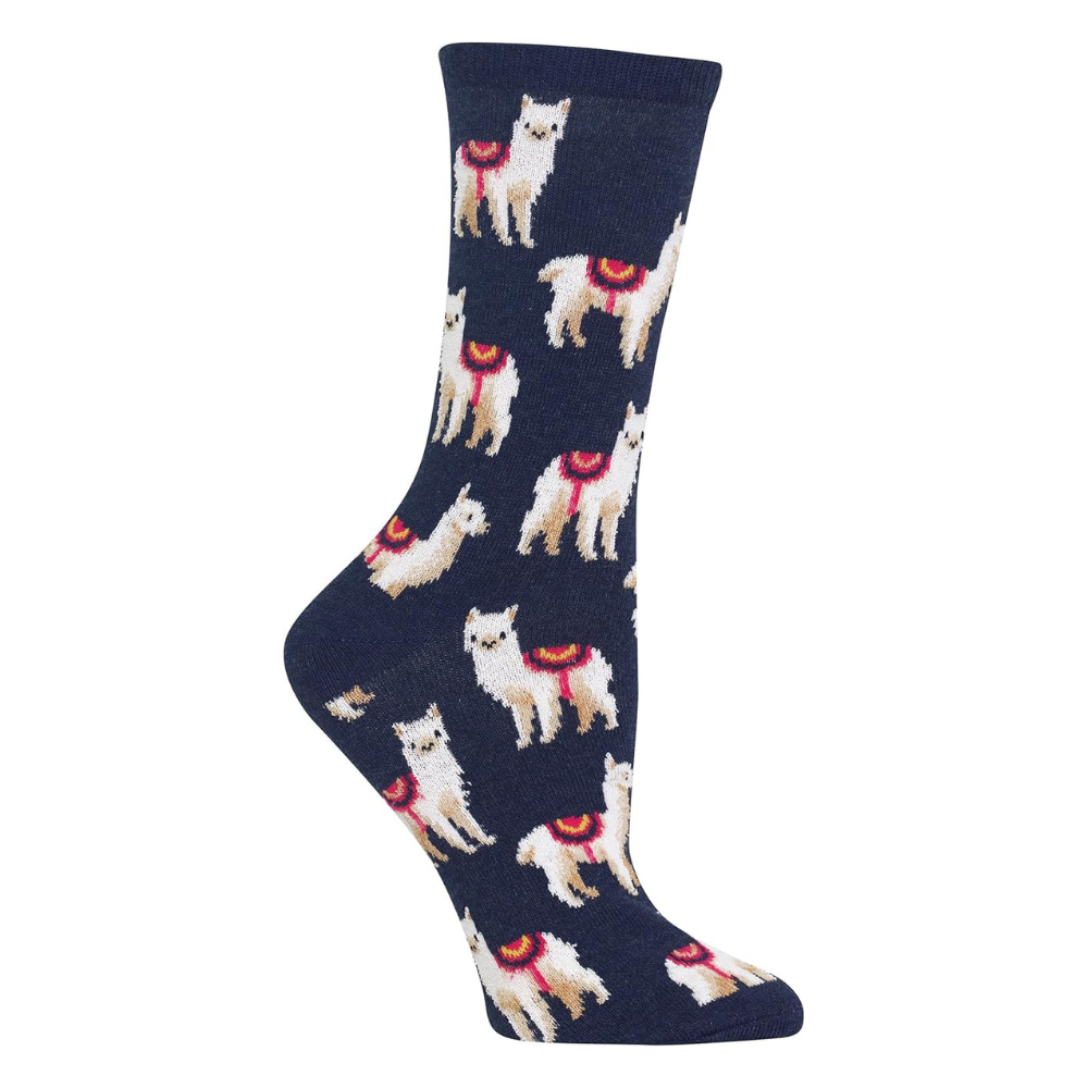 "Llamas" Cotton Crew Socks by HotSox - Medium