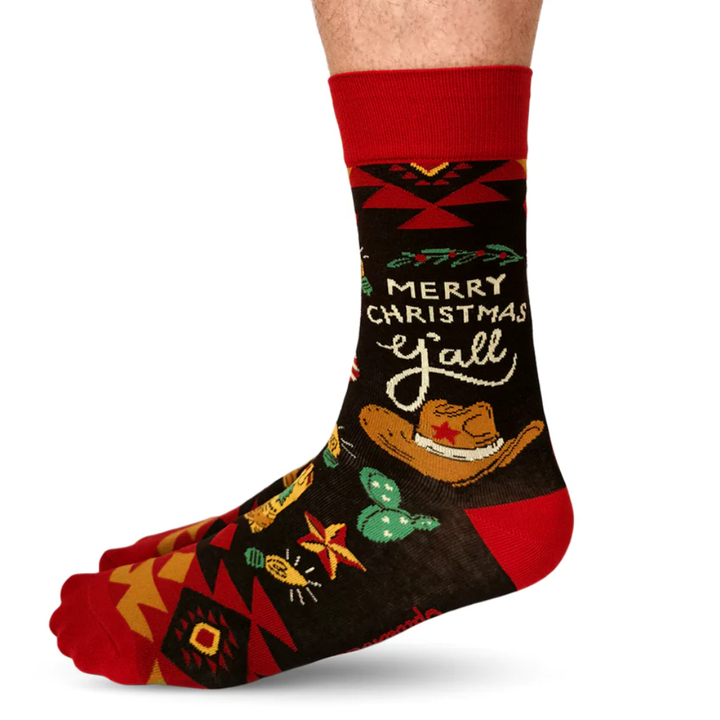 "Country Christmas" Cotton Crew Socks by Uptown Sox (CLEARANCE)