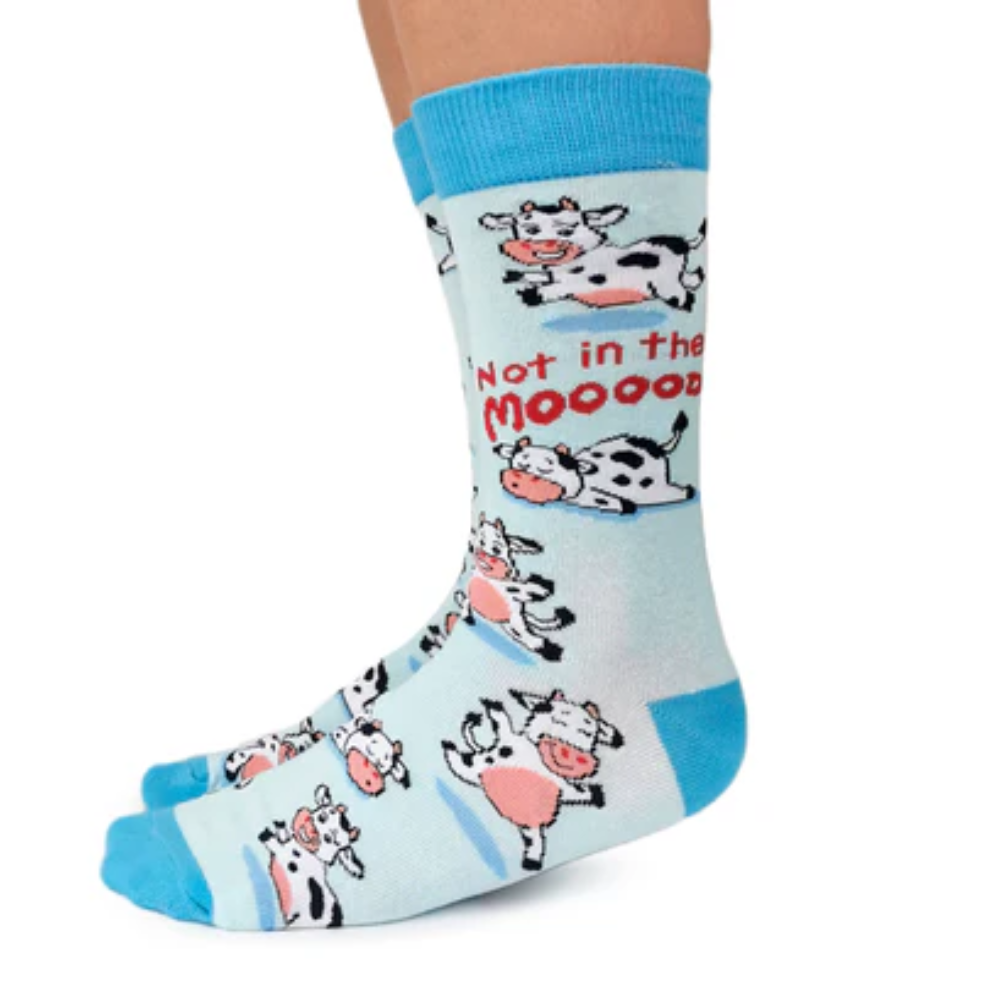 Chaussettes en coton « Moody Cow » par Uptown Sox - Medium