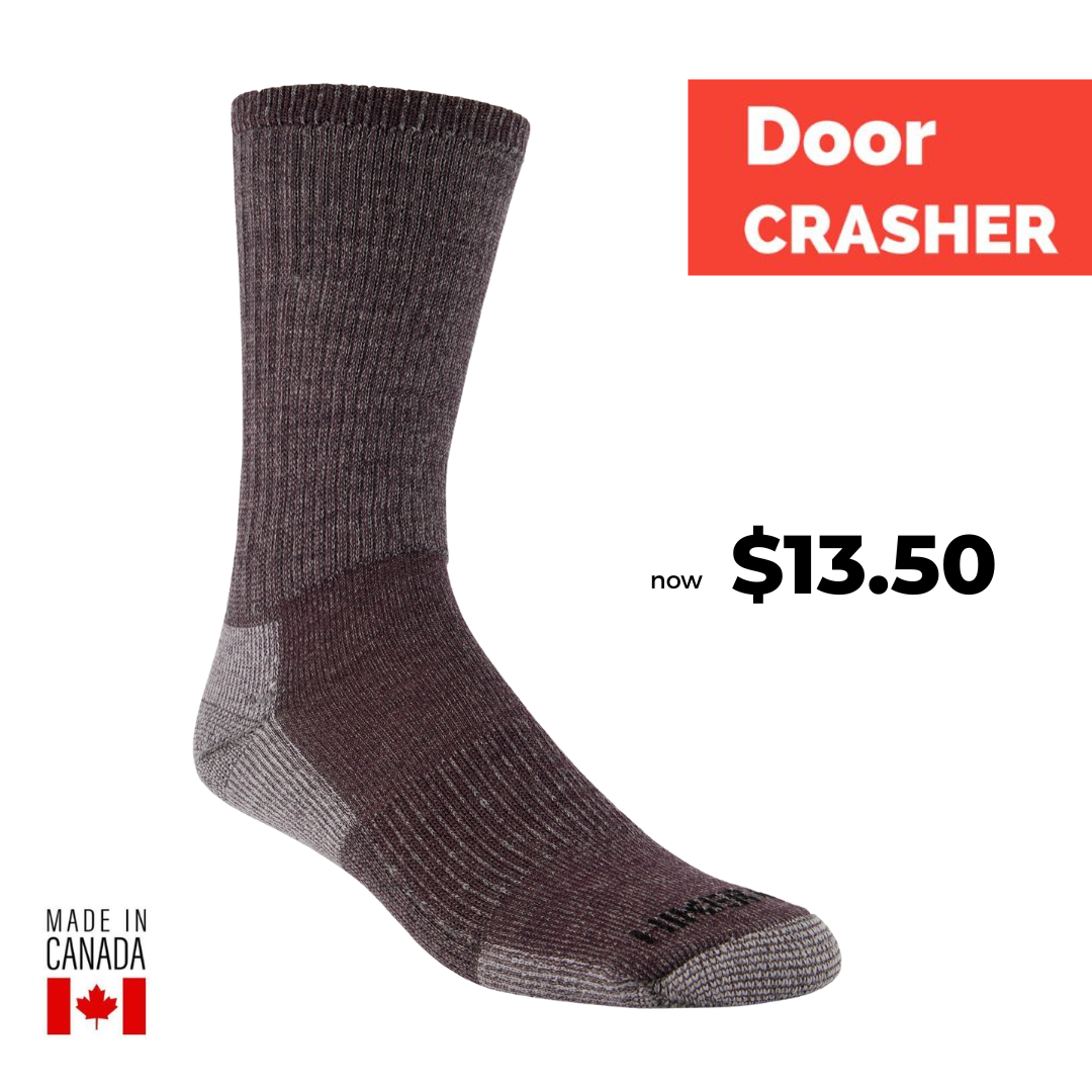 J.B. Field's "Hiker GX" 74% Merino Wool Hiking Crew Sock - (DOORCRASHER) -LARGE