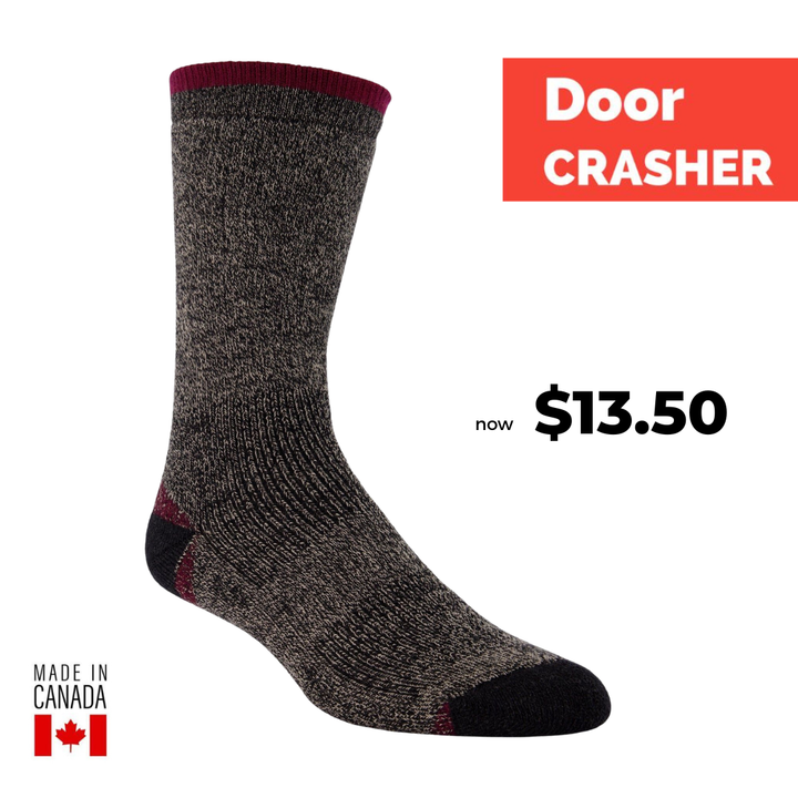 J.B. Field's Hiking "Power Trekker" Merino/Cotton Boot Socks (DOORCRASHER) - LARGE