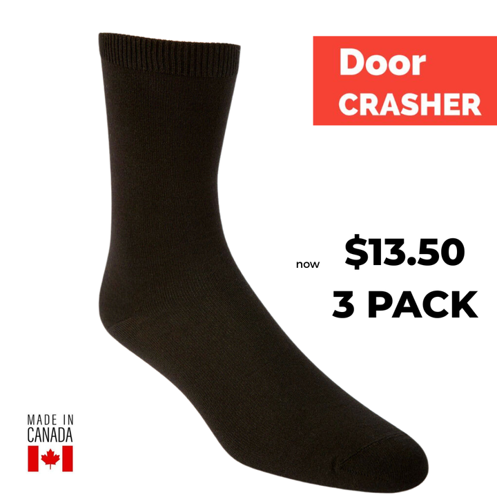 3 PAIRES - Chaussettes mi-mollet unies en bambou de JB Field - M (DÉGAGEMENT) 