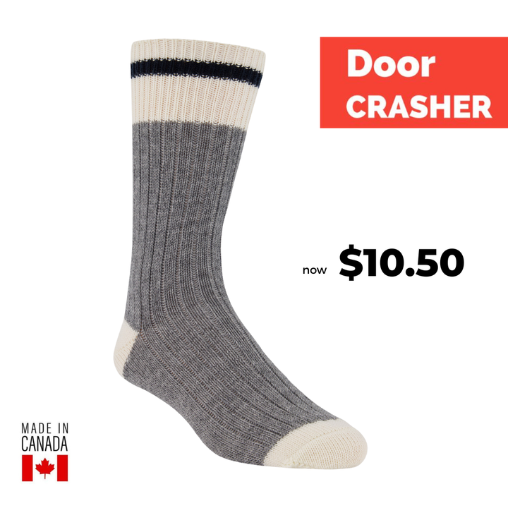 J.B. Field's Casual "Traditional Wool" Boot Sock (DOORCRASHER) - MEDIUM