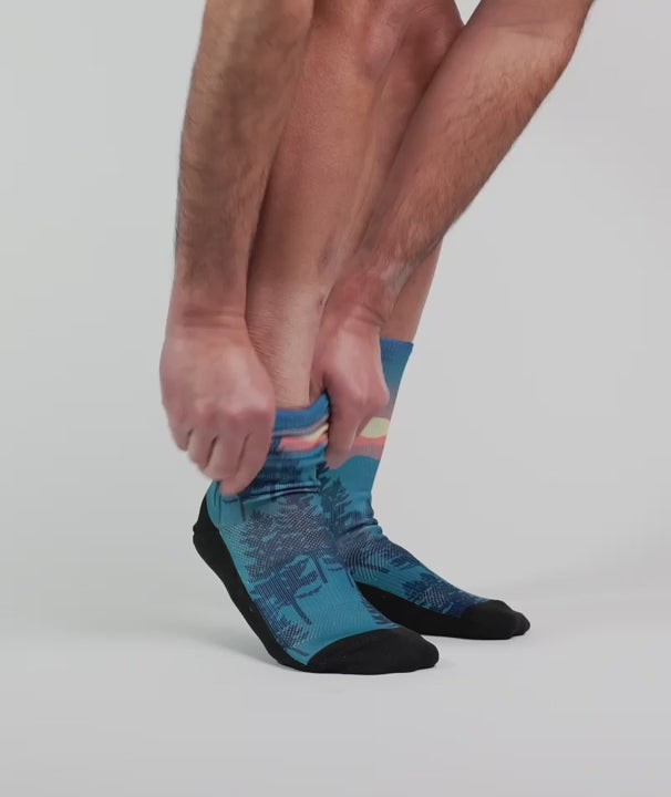 "Bright Night" Performance Crew Running Socks by Outway