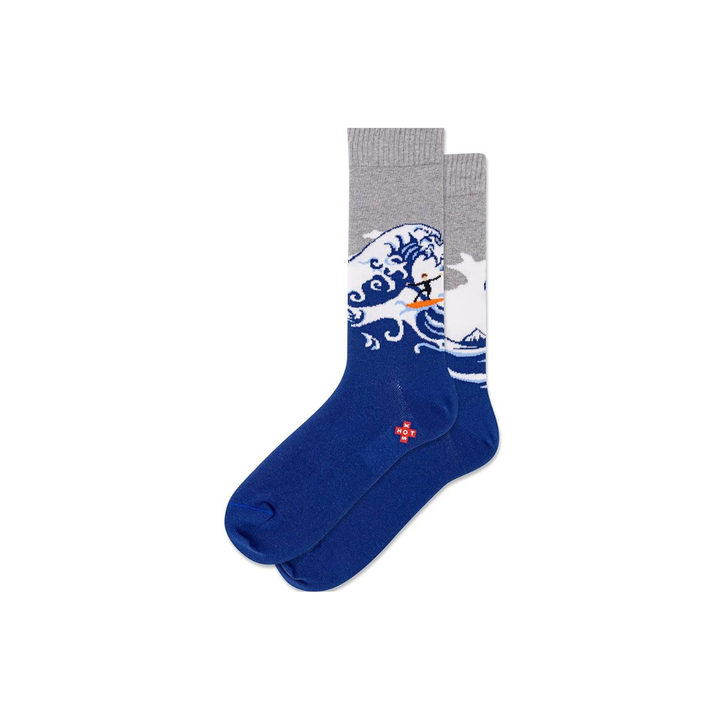Chaussettes en coton à imprimé « Grande Vague » de Hokusai par Hot Sox 