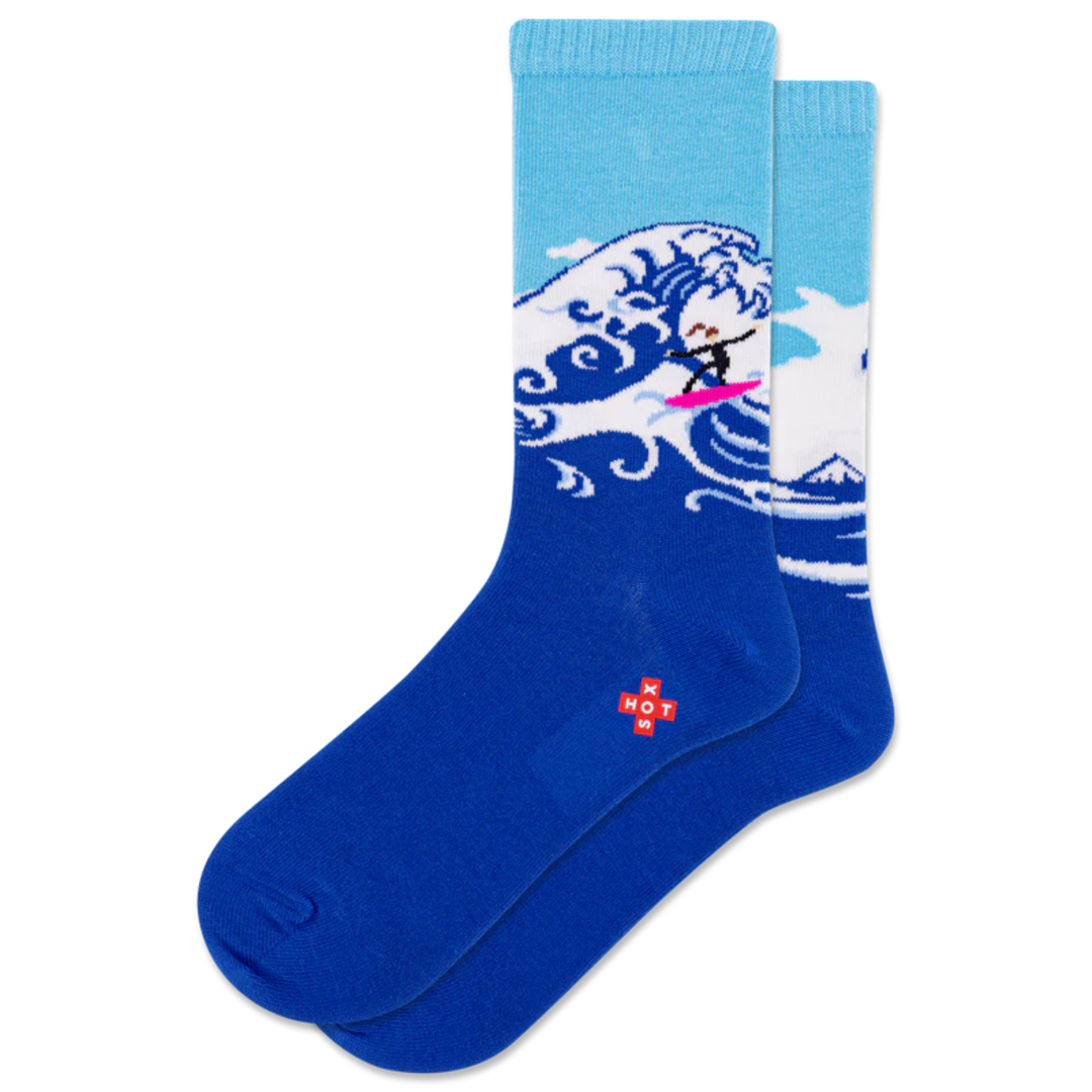 Chaussettes en coton à imprimé « Grande Vague » de Hokusai par Hot Sox 