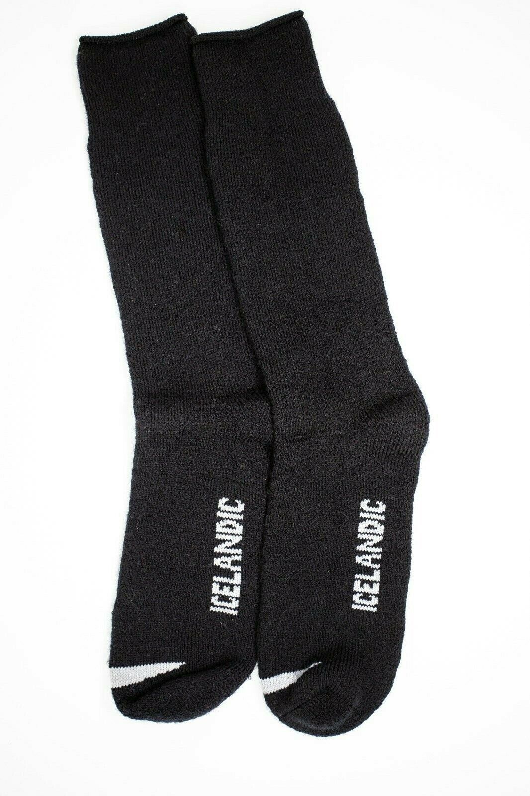 Black over-the-calf wool socks
