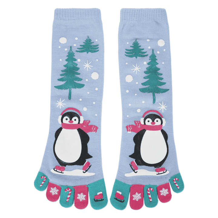 "Skating Penguin Toe Sock" Non Skid Socks by Me Moí - One Size