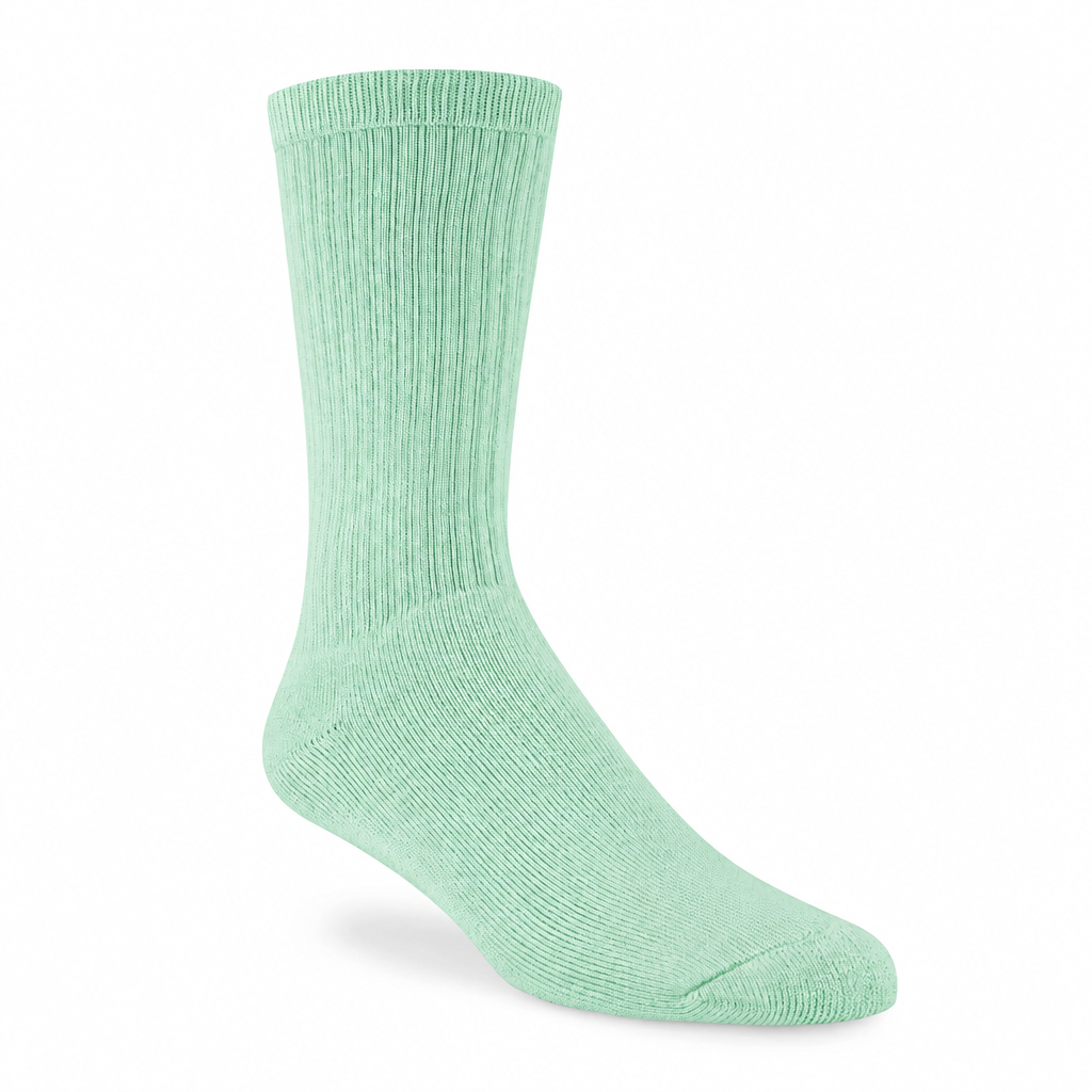 Sock recolored to soft mint green