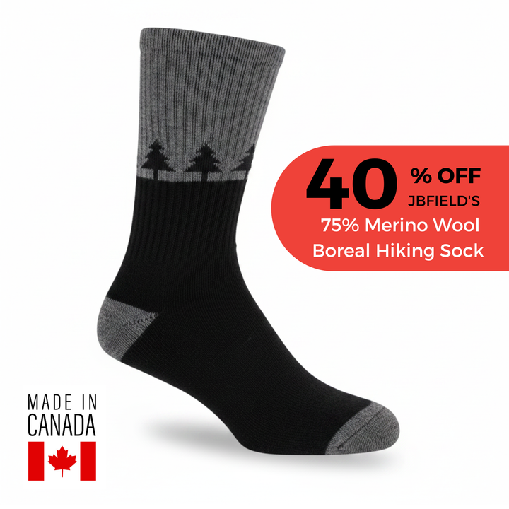 J.B. Field's 75% Merino Wool Boreal Hiking Socks