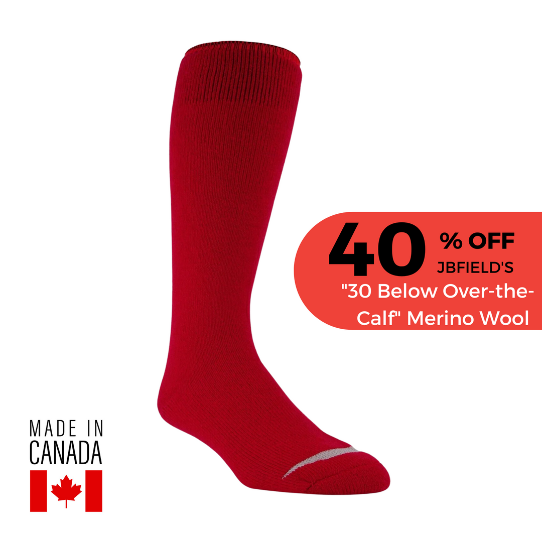 J.B. Field's Icelandic "30 Below Over-the-Calf" Merino Wool Thermal Sock - SOCK OF THE WEEK