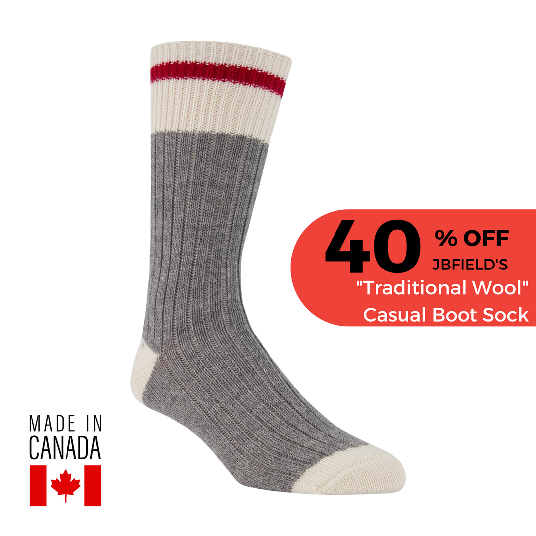 J.B. Field's Casual "Traditional Wool" Boot Sock - SOCK OF THE WEEK