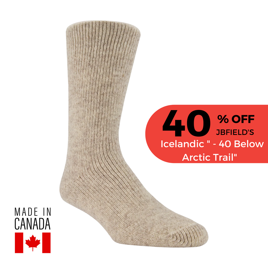 J.B. Field's Icelandic "40 Below Arctic Trail" Wool Thermal Sock - SOCK OF THE WEEK